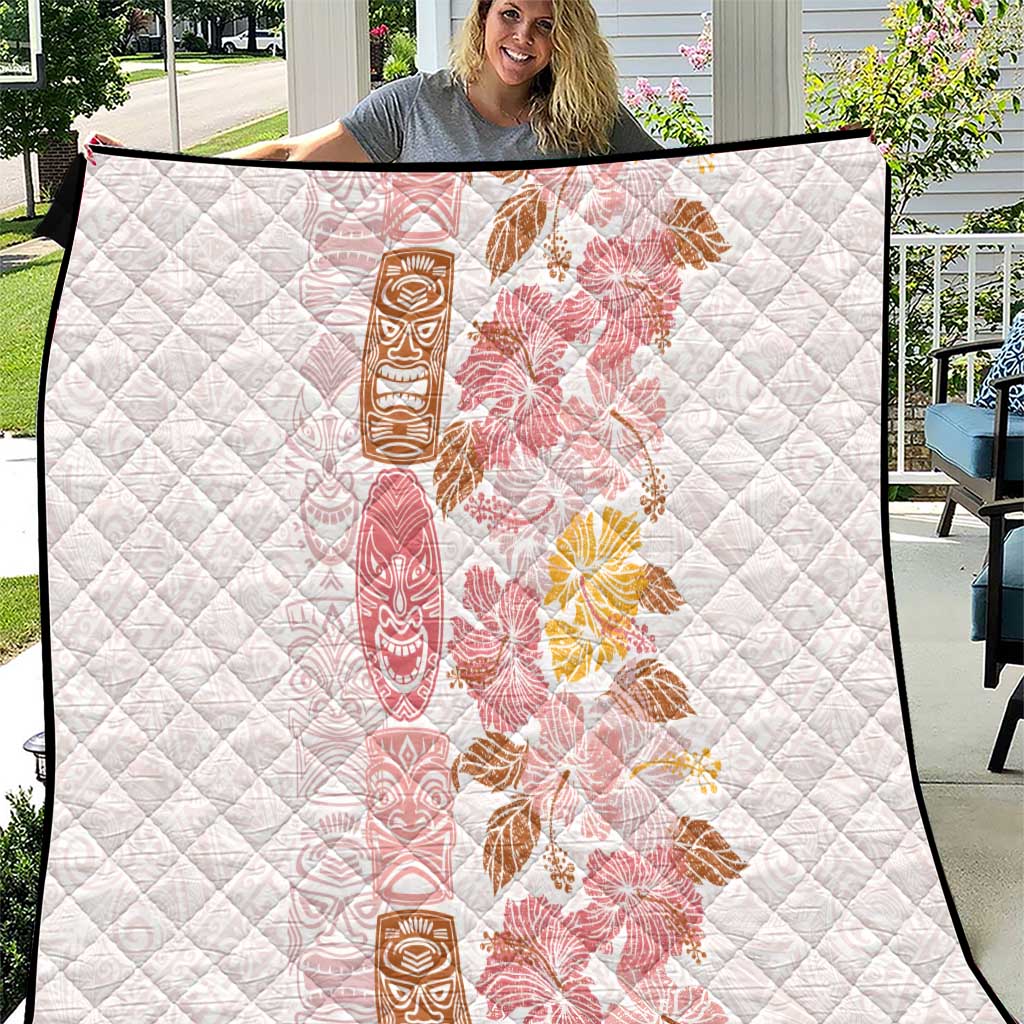 Christmas Aloha Hawaii Tiki Quilt Hibiscus Spring Colors LT7 Pink - Polynesian Pride