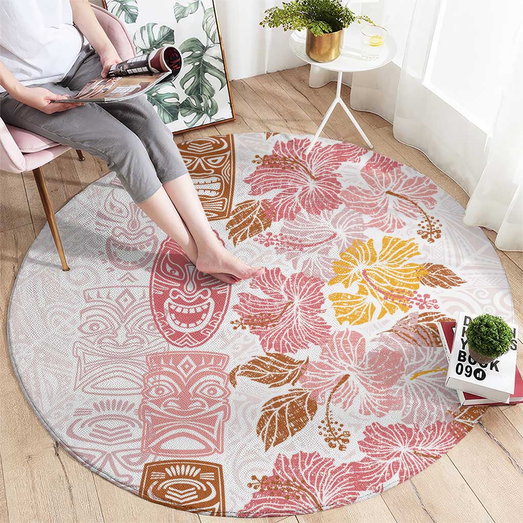 Christmas Aloha Hawaii Tiki Round Carpet Hibiscus Spring Colors LT7 - Polynesian Pride