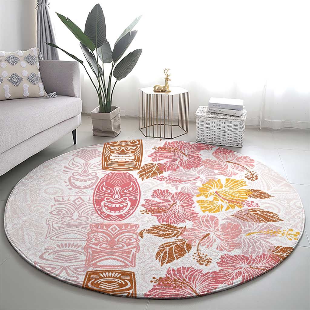 Christmas Aloha Hawaii Tiki Round Carpet Hibiscus Spring Colors LT7 - Polynesian Pride