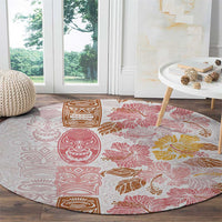 Christmas Aloha Hawaii Tiki Round Carpet Hibiscus Spring Colors LT7 - Polynesian Pride