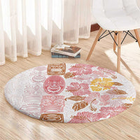 Christmas Aloha Hawaii Tiki Round Carpet Hibiscus Spring Colors LT7 - Polynesian Pride
