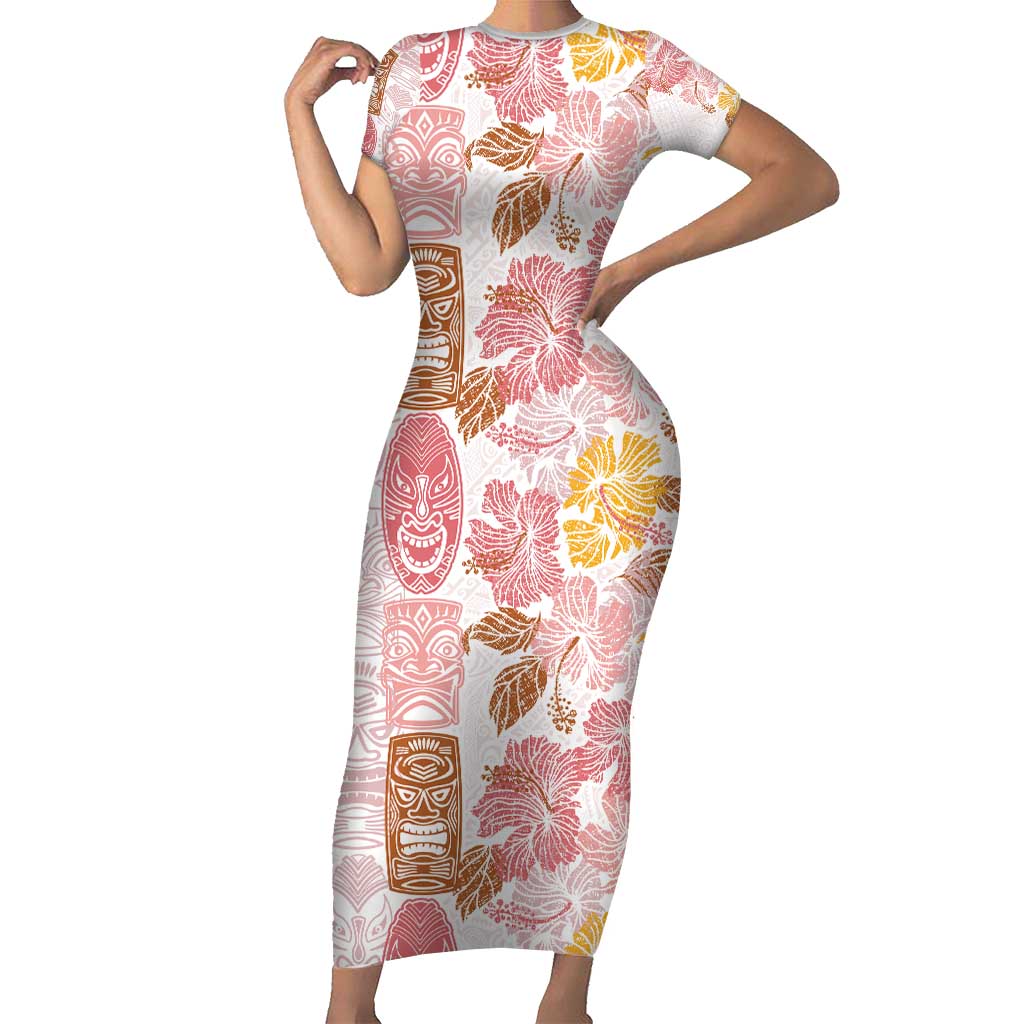 christmas tiki dress Aloha Hawaii Short Sleeve Bodycon Hibiscus Spring Colors Hawaiian Christmas Dress