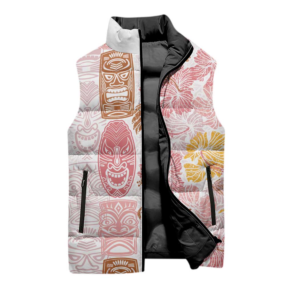 Christmas Aloha Hawaii Tiki Sleeveless Puffer Jacket Hibiscus Spring Colors LT7 - Polynesian Pride