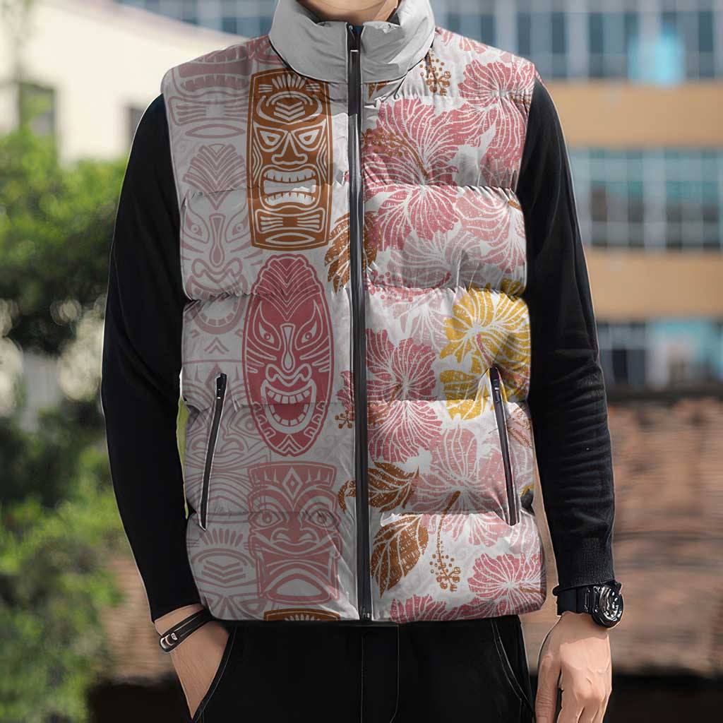 Christmas Aloha Hawaii Tiki Sleeveless Puffer Jacket Hibiscus Spring Colors LT7 - Polynesian Pride