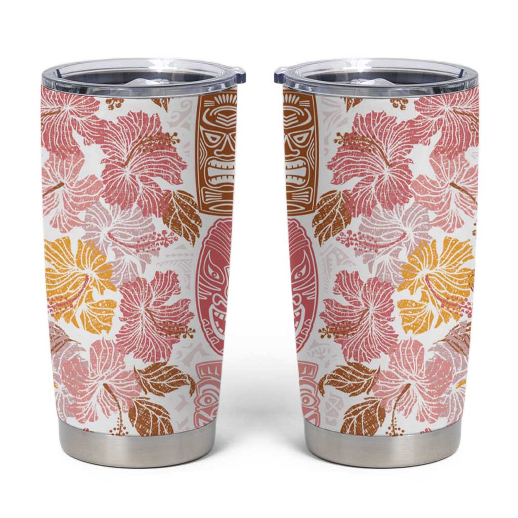 Christmas Aloha Hawaii Tiki Tumbler Cup Hibiscus Spring Colors LT7 Pink - Polynesian Pride