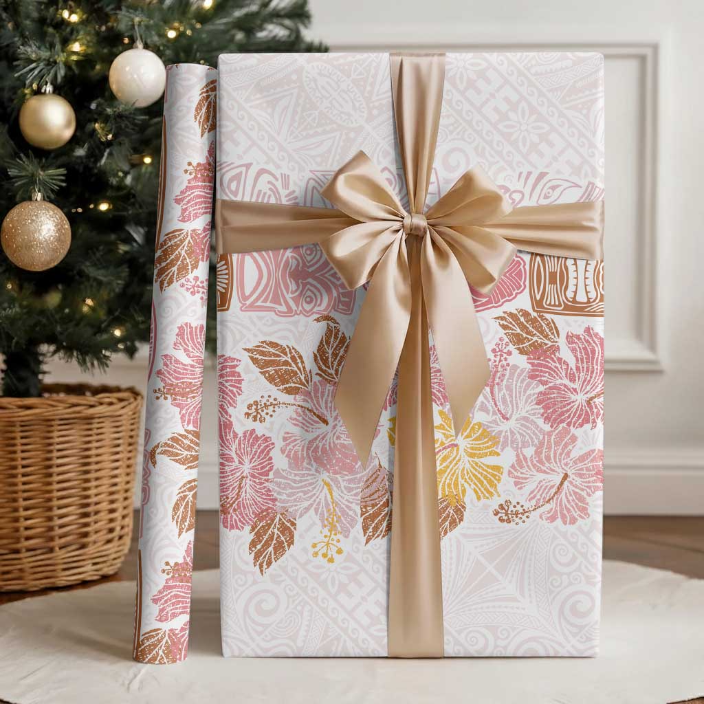 Christmas Aloha Hawaii Tiki Wrapping Paper Hibiscus Spring Colors LT7 - Polynesian Pride