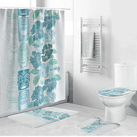 Christmas Aloha Hawaii Tiki Bathroom Set Hibiscus Summer Colors LT7 Bathroom Set (4 pcs) Turquoise - Polynesian Pride