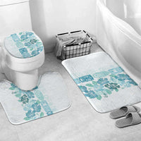 Christmas Aloha Hawaii Tiki Bathroom Set Hibiscus Summer Colors LT7 Mat Set Only (3 pcs) One Size Turquoise - Polynesian Pride