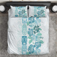 Christmas Aloha Hawaii Tiki Bedding Set Hibiscus Summer Colors LT7 Turquoise - Polynesian Pride