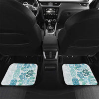 Christmas Aloha Hawaii Tiki Car Mats Hibiscus Summer Colors LT7 Set 2pcs - Back Turquoise - Polynesian Pride