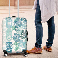Christmas Aloha Hawaii Tiki Luggage Cover Hibiscus Summer Colors LT7 Turquoise - Polynesian Pride