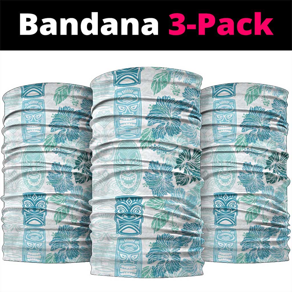 Christmas Aloha Hawaii Tiki Neck Gaiter Hibiscus Summer Colors LT7 package One Size: 25*50cm Turquoise - Polynesian Pride