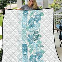 Christmas Aloha Hawaii Tiki Quilt Hibiscus Summer Colors LT7 Turquoise - Polynesian Pride