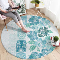 Christmas Aloha Hawaii Tiki Round Carpet Hibiscus Summer Colors LT7 - Polynesian Pride
