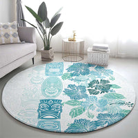 Christmas Aloha Hawaii Tiki Round Carpet Hibiscus Summer Colors LT7 - Polynesian Pride