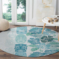 Christmas Aloha Hawaii Tiki Round Carpet Hibiscus Summer Colors LT7 - Polynesian Pride