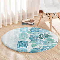 Christmas Aloha Hawaii Tiki Round Carpet Hibiscus Summer Colors LT7 - Polynesian Pride