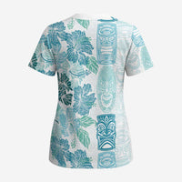 Christmas Aloha Hawaii Tiki Scrub Top Hibiscus Summer Colors LT7 - Polynesian Pride