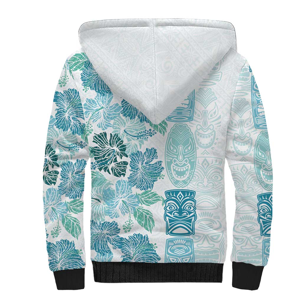Christmas Aloha Hawaii Tiki Sherpa Hoodie Hibiscus Summer Colors LT7 - Polynesian Pride