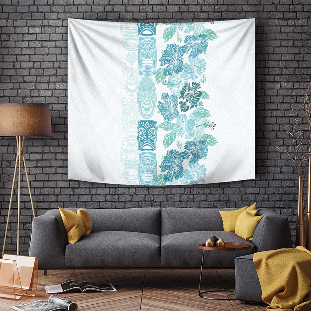 Christmas Aloha Hawaii Tiki Tapestry Hibiscus Summer Colors LT7 Turquoise - Polynesian Pride