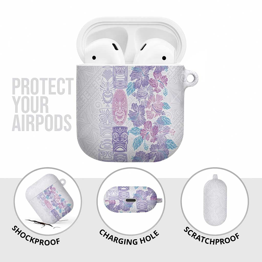 Christmas Aloha Hawaii Tiki AirPods Case Hibiscus Winter Colors LT7 - Polynesian Pride