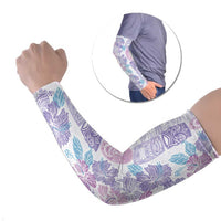Christmas Aloha Hawaii Tiki Arm Sleeves Hibiscus Winter Colors LT7 Set of 2 Lavender - Polynesian Pride