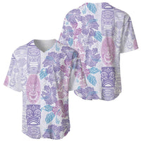 Christmas Aloha Hawaii Tiki Baseball Jersey Hibiscus Winter Colors LT7 - Polynesian Pride