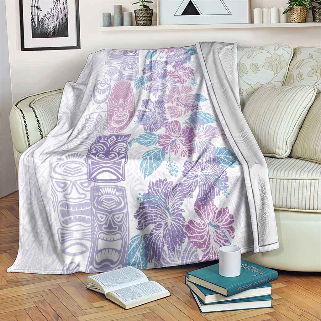 Christmas Aloha Hawaii Tiki Blanket Hibiscus Winter Colors LT7 Lavender - Polynesian Pride