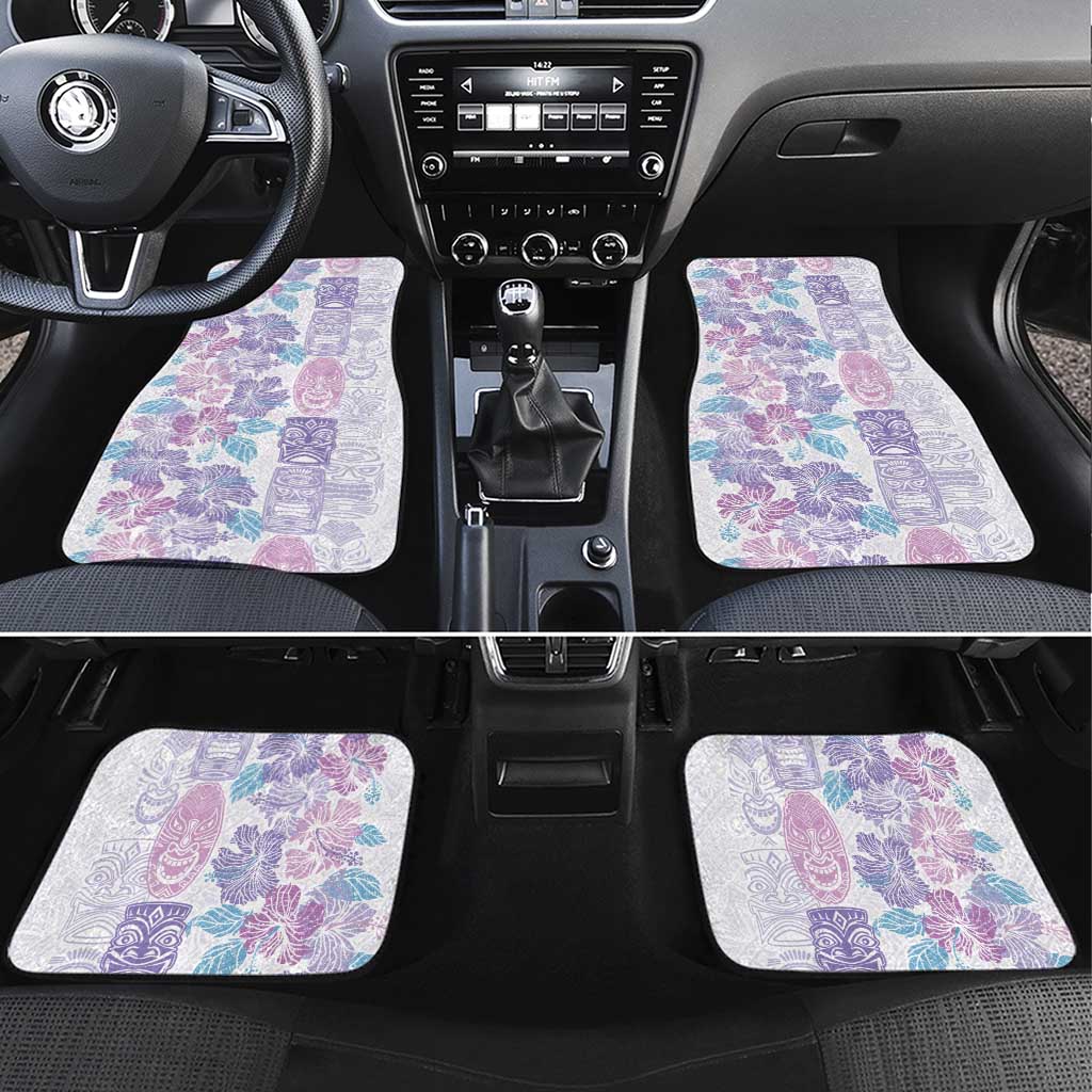 Christmas Aloha Hawaii Tiki Car Mats Hibiscus Winter Colors LT7 Set 4pcs Lavender - Polynesian Pride