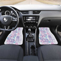 Christmas Aloha Hawaii Tiki Car Mats Hibiscus Winter Colors LT7 Set 2pcs - Front Lavender - Polynesian Pride