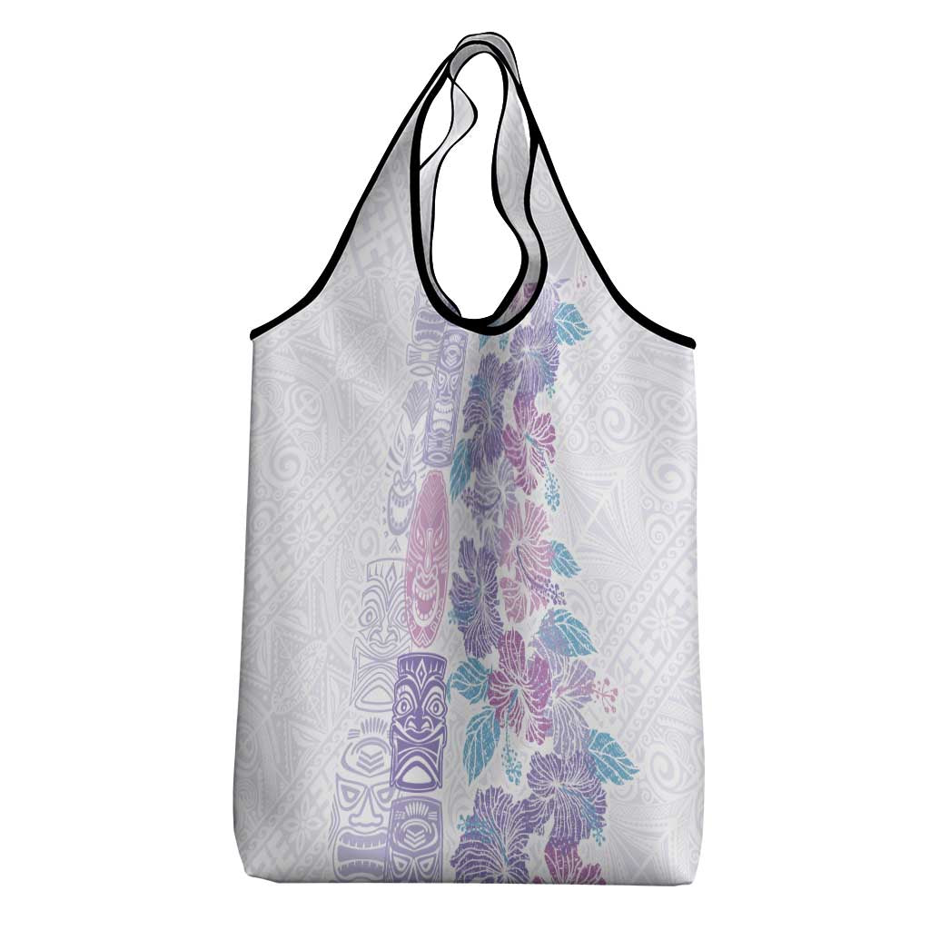 Christmas Aloha Hawaii Tiki Grocery Bag Hibiscus Winter Colors LT7 - Polynesian Pride