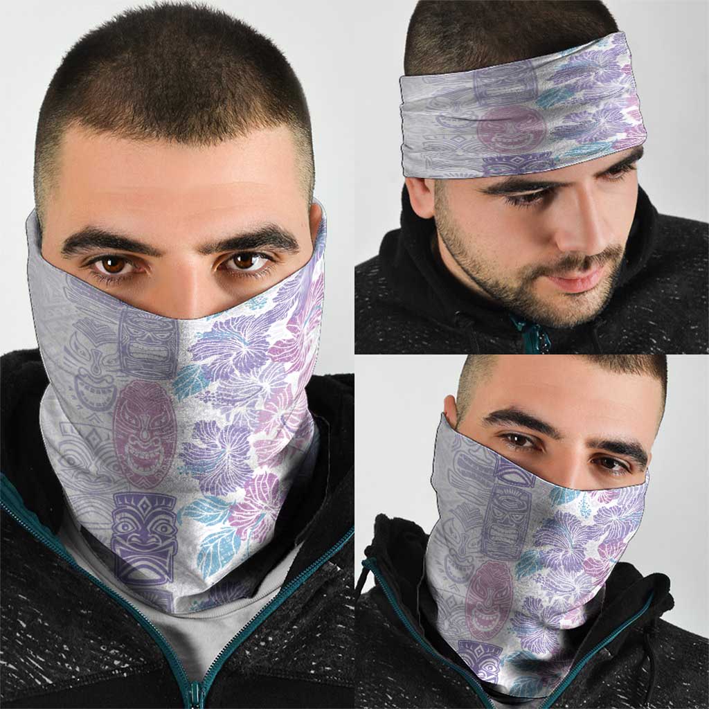 Christmas Aloha Hawaii Tiki Neck Gaiter Hibiscus Winter Colors LT7 - Polynesian Pride