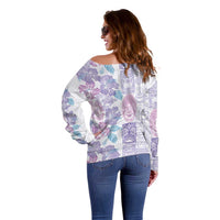 Christmas Aloha Hawaii Tiki Off Shoulder Sweater Hibiscus Winter Colors LT7 - Polynesian Pride