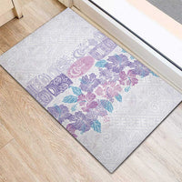 Christmas Aloha Hawaii Tiki Rubber Doormat Hibiscus Winter Colors LT7 - Polynesian Pride