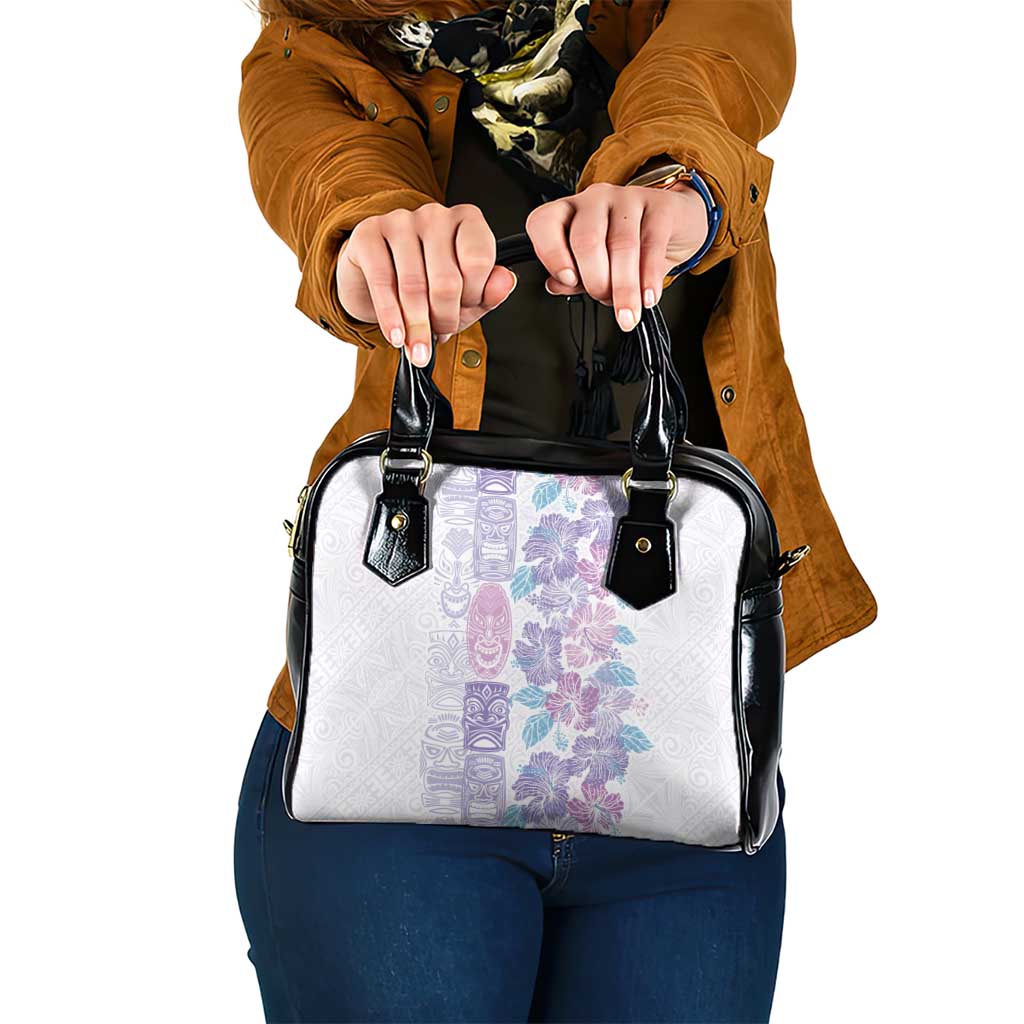 Christmas Aloha Hawaii Tiki Shoulder Handbag Hibiscus Winter Colors LT7 One Size Lavender - Polynesian Pride