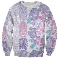 Christmas Aloha Hawaii Tiki Sweatshirt Hibiscus Winter Colors LT7 Unisex Lavender - Polynesian Pride