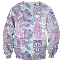 Christmas Aloha Hawaii Tiki Sweatshirt Hibiscus Winter Colors LT7 - Polynesian Pride