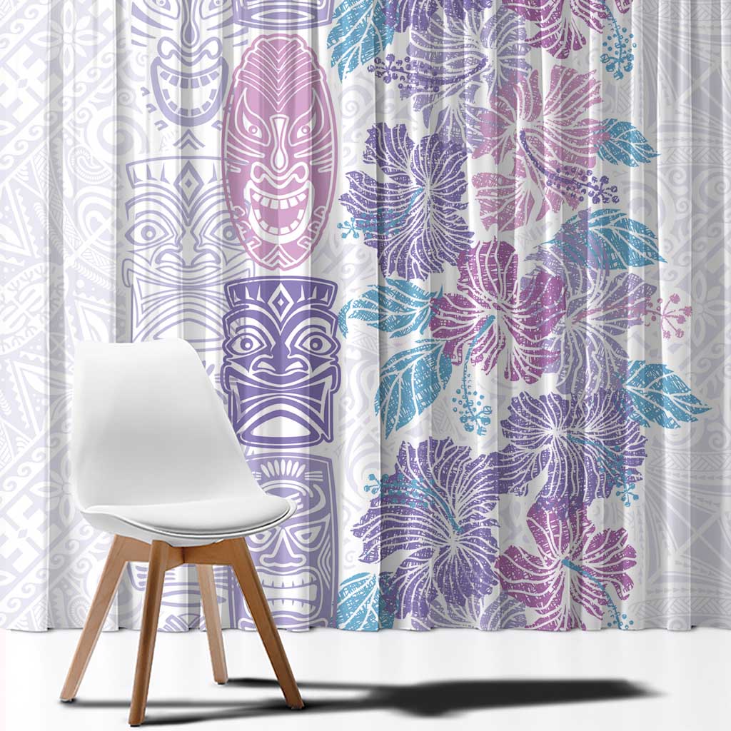 Christmas Aloha Hawaii Tiki Window Curtain Hibiscus Winter Colors LT7 - Polynesian Pride