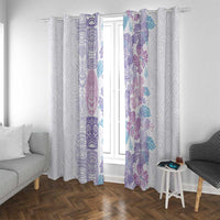 Christmas Aloha Hawaii Tiki Window Curtain Hibiscus Winter Colors LT7 With Grommets Lavender - Polynesian Pride