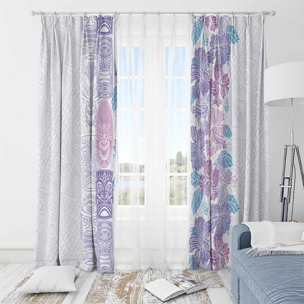 Christmas Aloha Hawaii Tiki Window Curtain Hibiscus Winter Colors LT7 - Polynesian Pride