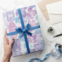 Christmas Aloha Hawaii Tiki Wrapping Paper Hibiscus Winter Colors LT7 - Polynesian Pride