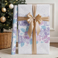 Christmas Aloha Hawaii Tiki Wrapping Paper Hibiscus Winter Colors LT7 - Polynesian Pride