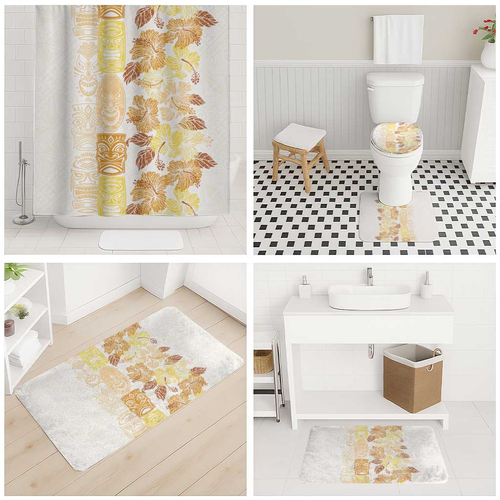 Christmas Aloha Hawaii Tiki Bathroom Set Hibiscus Autumn Colors LT7 - Polynesian Pride
