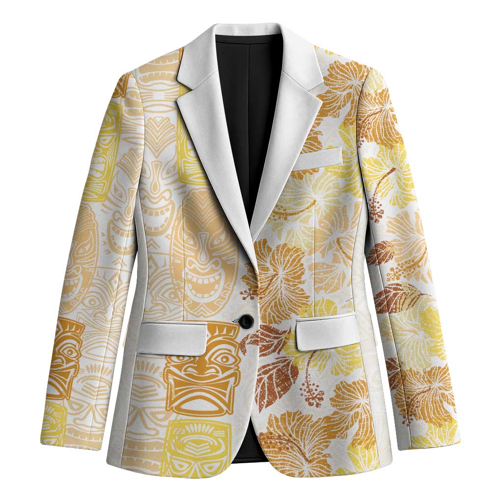 Christmas Aloha Hawaii Tiki Blazer Hibiscus Autumn Colors LT7 Unisex Yellow - Polynesian Pride
