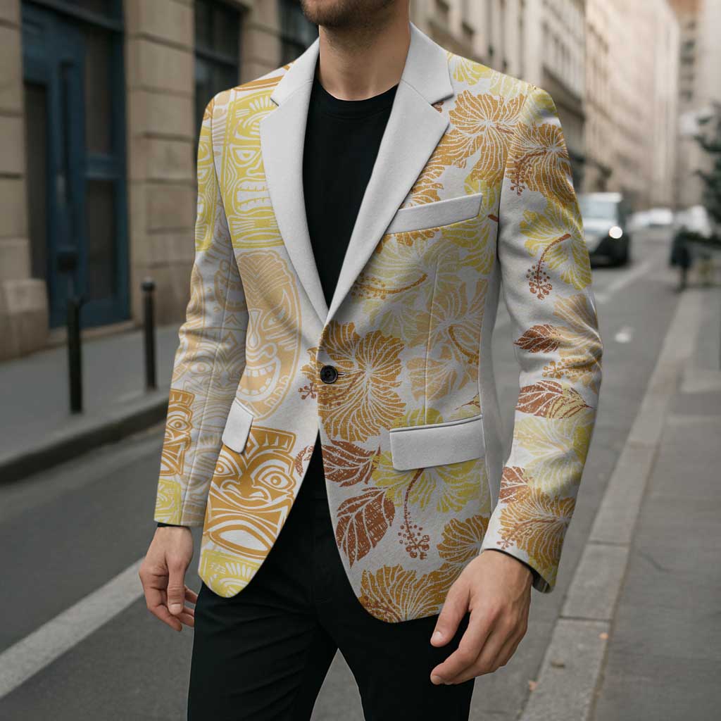 Christmas Aloha Hawaii Tiki Blazer Hibiscus Autumn Colors LT7 - Polynesian Pride