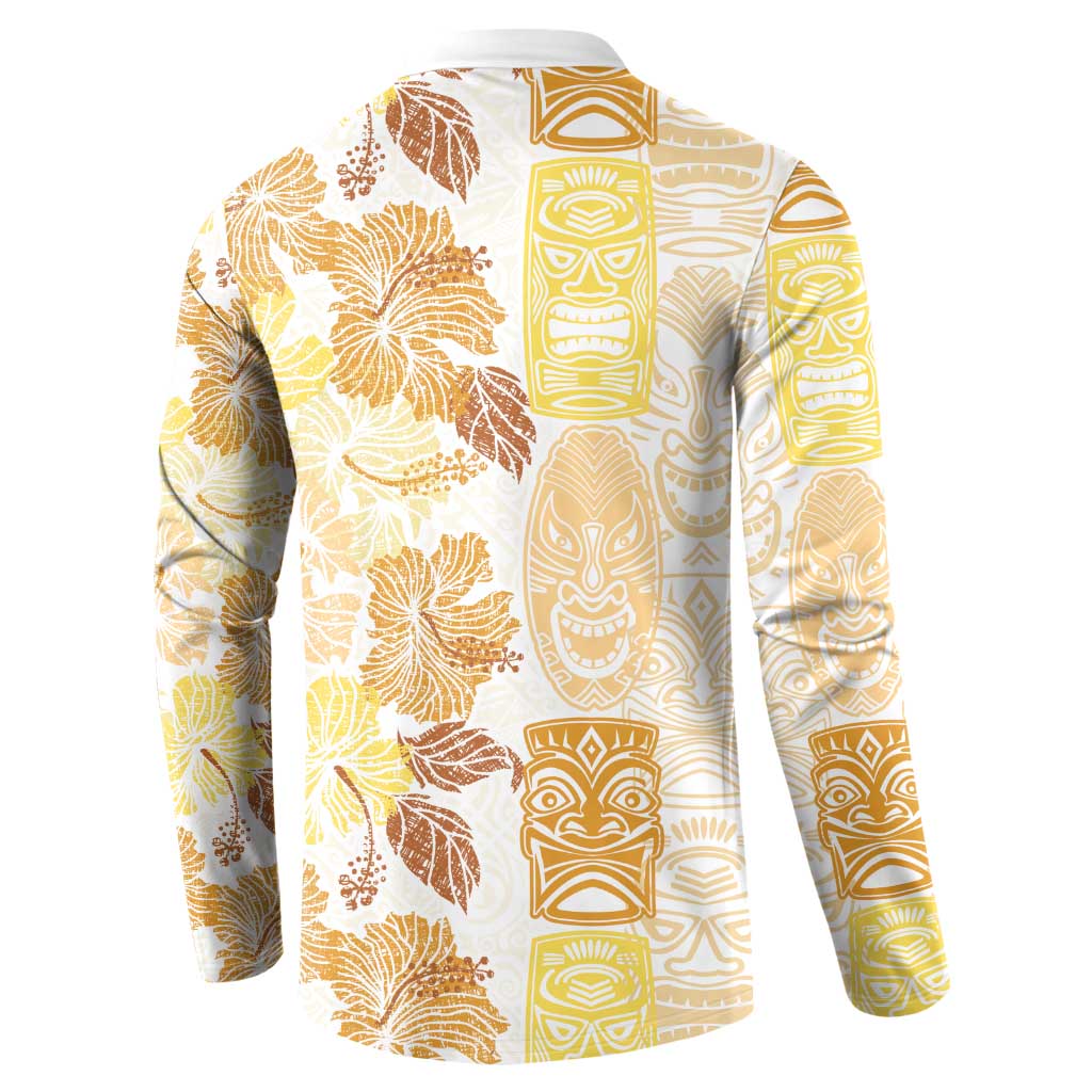 Christmas Aloha Hawaii Tiki Button Sweatshirt Hibiscus Autumn Colors LT7 - Polynesian Pride