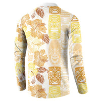 Christmas Aloha Hawaii Tiki Button Sweatshirt Hibiscus Autumn Colors LT7 - Polynesian Pride