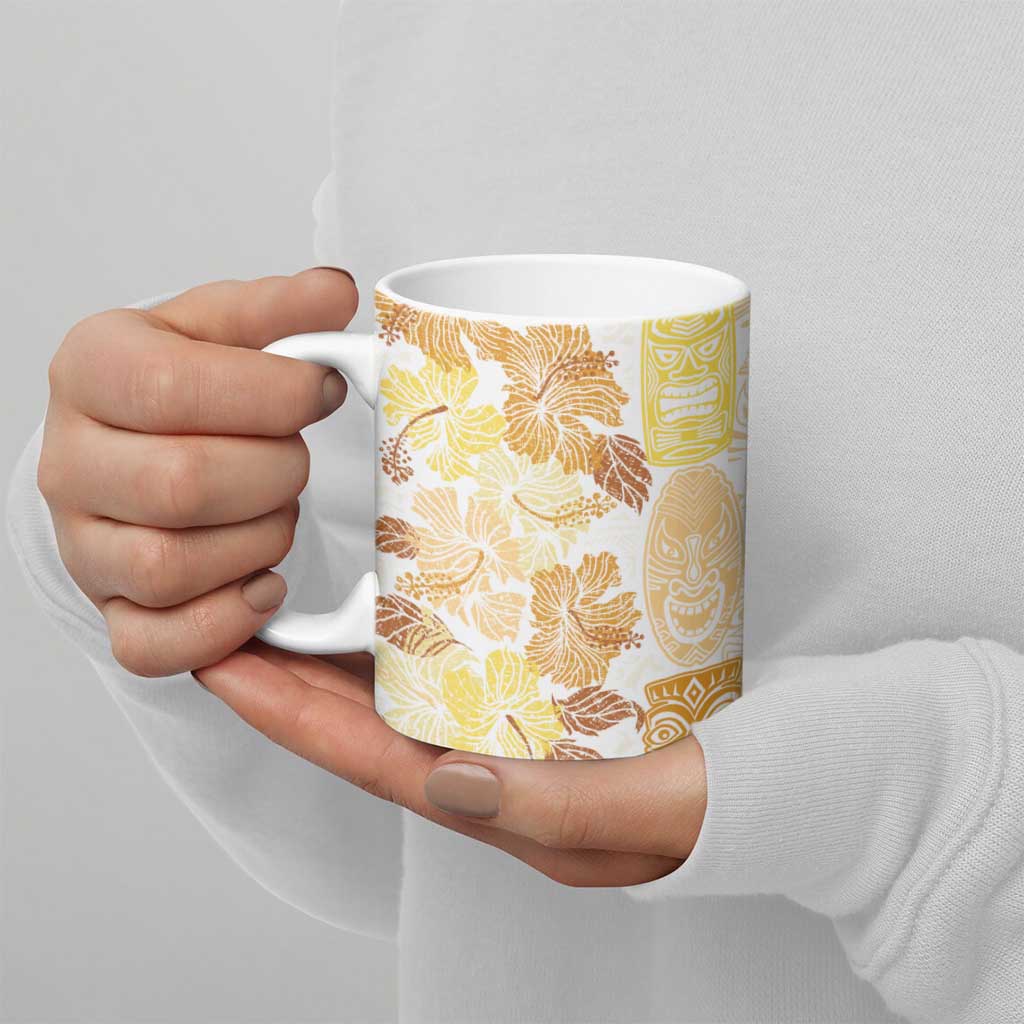 Christmas Aloha Hawaii Tiki Ceramic Mug Hibiscus Autumn Colors LT7 - Polynesian Pride