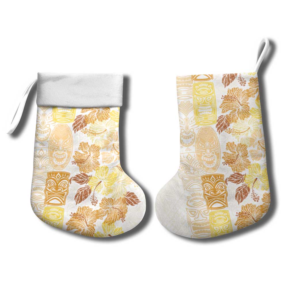 Christmas Aloha Hawaii Tiki Christmas Stocking Hibiscus Autumn Colors LT7 - Polynesian Pride