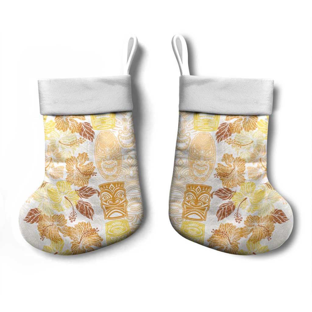 Christmas Aloha Hawaii Tiki Christmas Stocking Hibiscus Autumn Colors LT7 - Polynesian Pride